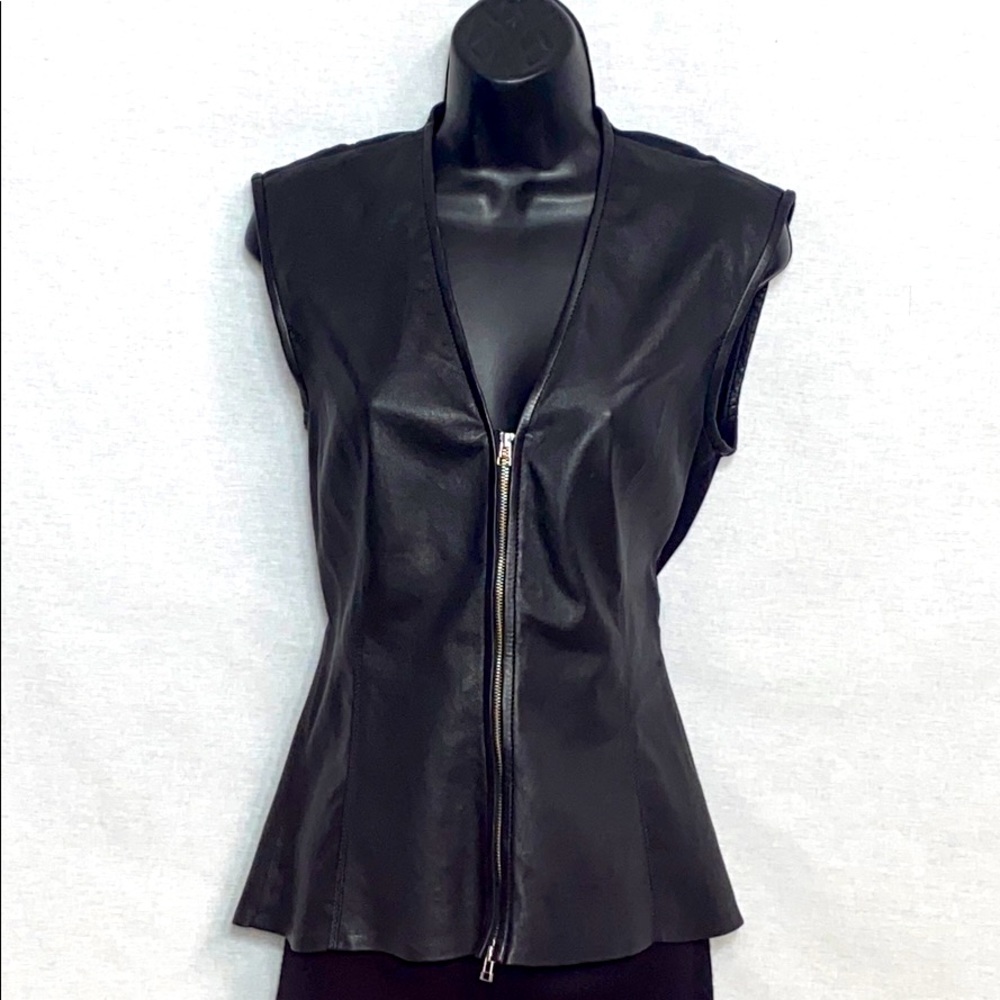 Veronica Beard Leather and Nylon Vest
